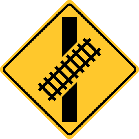 Skewed Railroad Crossing Sign Template